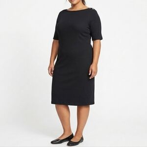 Lauren Ralph Lauren Black Dress - Plus Size XXL - LBD Midi Boatneck Office Work